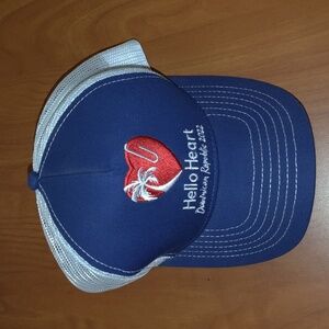 Hello Heart Dominican Republic 2022 Embroidered Trucker Mesh Snapback Cap Hat